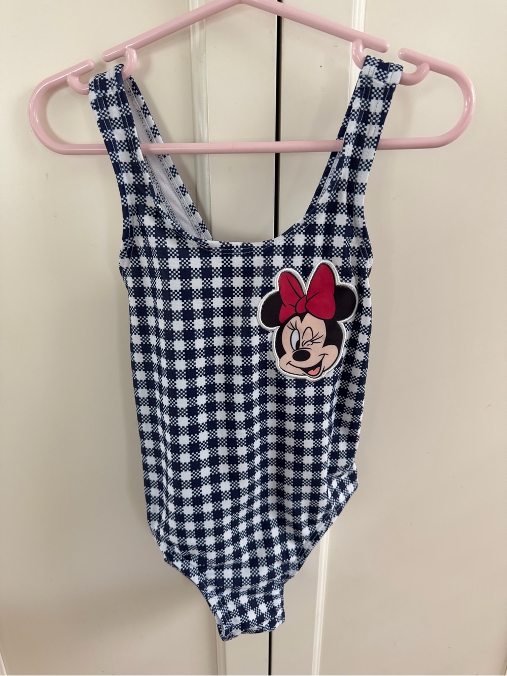 Disney 4tNavy Gingham Minnie Mouse One-Piece Swimsuit
